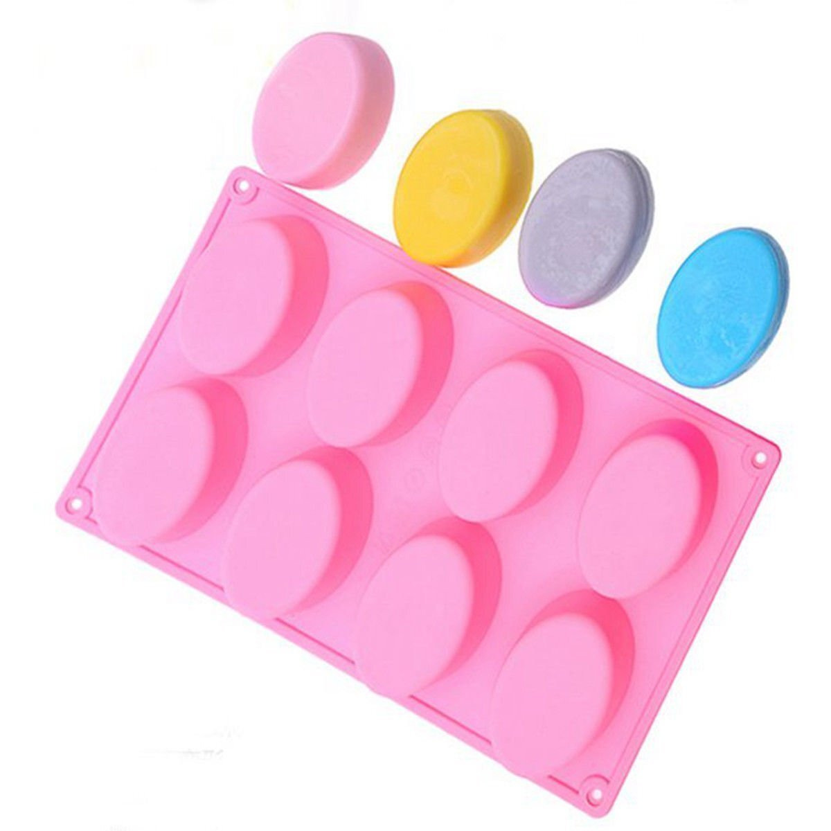 Perfect Pricee Soap, Candle, Resin Art and Crafting tool, Muffin, Cake, Soap Bombs, Model, Repillica Moulds Mold DYI kit, Hobby kits, Kids activity tool (Oval)