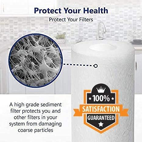 Noir Aqua RO Spun Filter Cartridge/Water Purifier Cartridge, Candle for All Type of RO Water purifiers (White, 10 Inch, 5 Micron) 5 PP Spun Filter + 1 Free Spanner + 2MTR 1/4 Water Pipe Tube