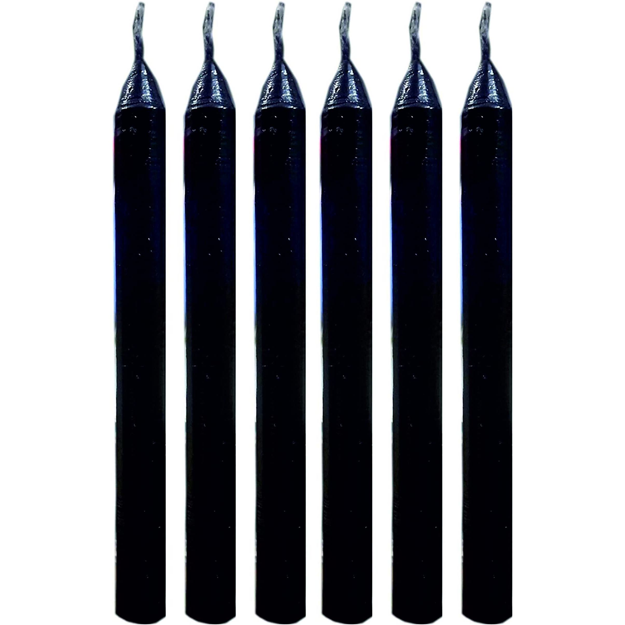 Phobis Spell Candles Black Taper Candle, Household Candle (Pack of 15) (6 INCH)
