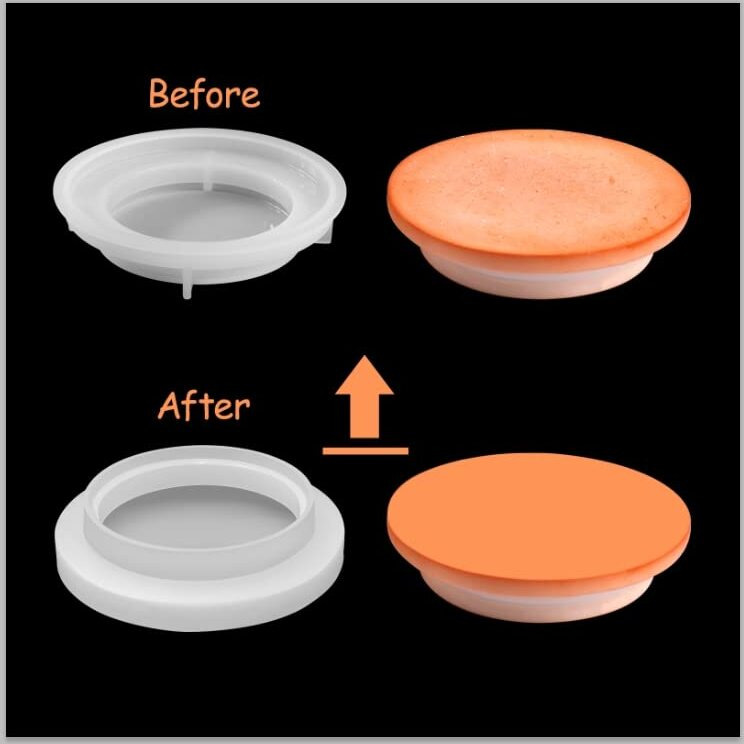BABORUI Candle Jar Molds, Silicone Concrete Molds for Candle Holder with Lids, Candle Vessels Cement Molds for Candle Making Supplies