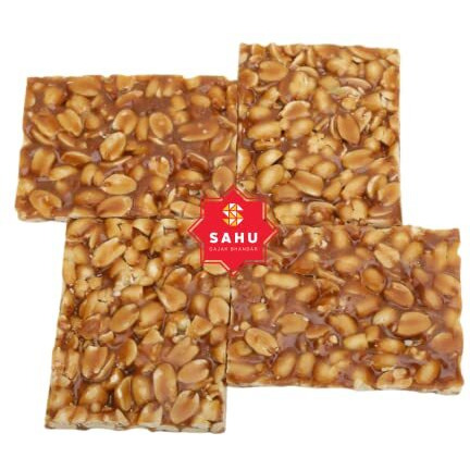 SAHU GAJAK BHANDAR Chikki 600g Mungfali Gazak | Chikkis Jaggery | Crunchy Sweet Peanut Bar | Groundnut Mittai | Traditional Indian Chiki Sweets | No Preservative and Liquid Glucose