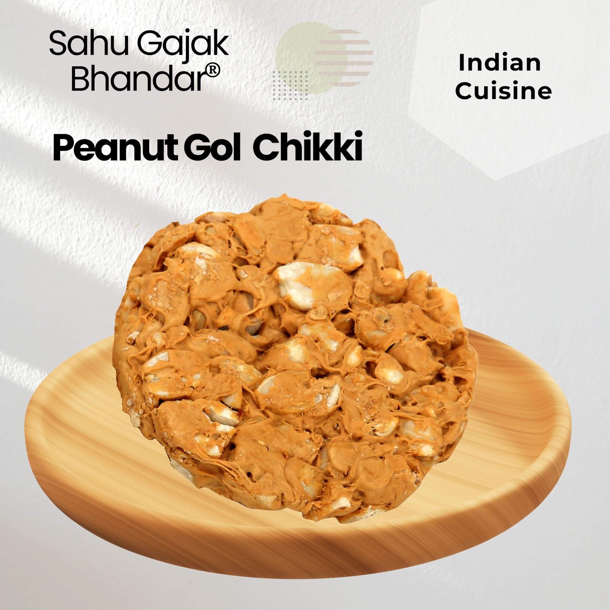 SAHU GAJAK BHANDAR Gol Peanut Chikki 500 Gram | Peanuts Round Gajjak Sweets | Chikkis Jaggery | Groundnut Gazak | No Added Preservatives and Colours
