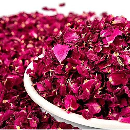 FreshoCartz Sun Dried Rose Petals | Edible Rose Leaves | Gulab Patti for for Skin Care/ Herbal Tea/ Toppings for Indian Sweets (900gm)
