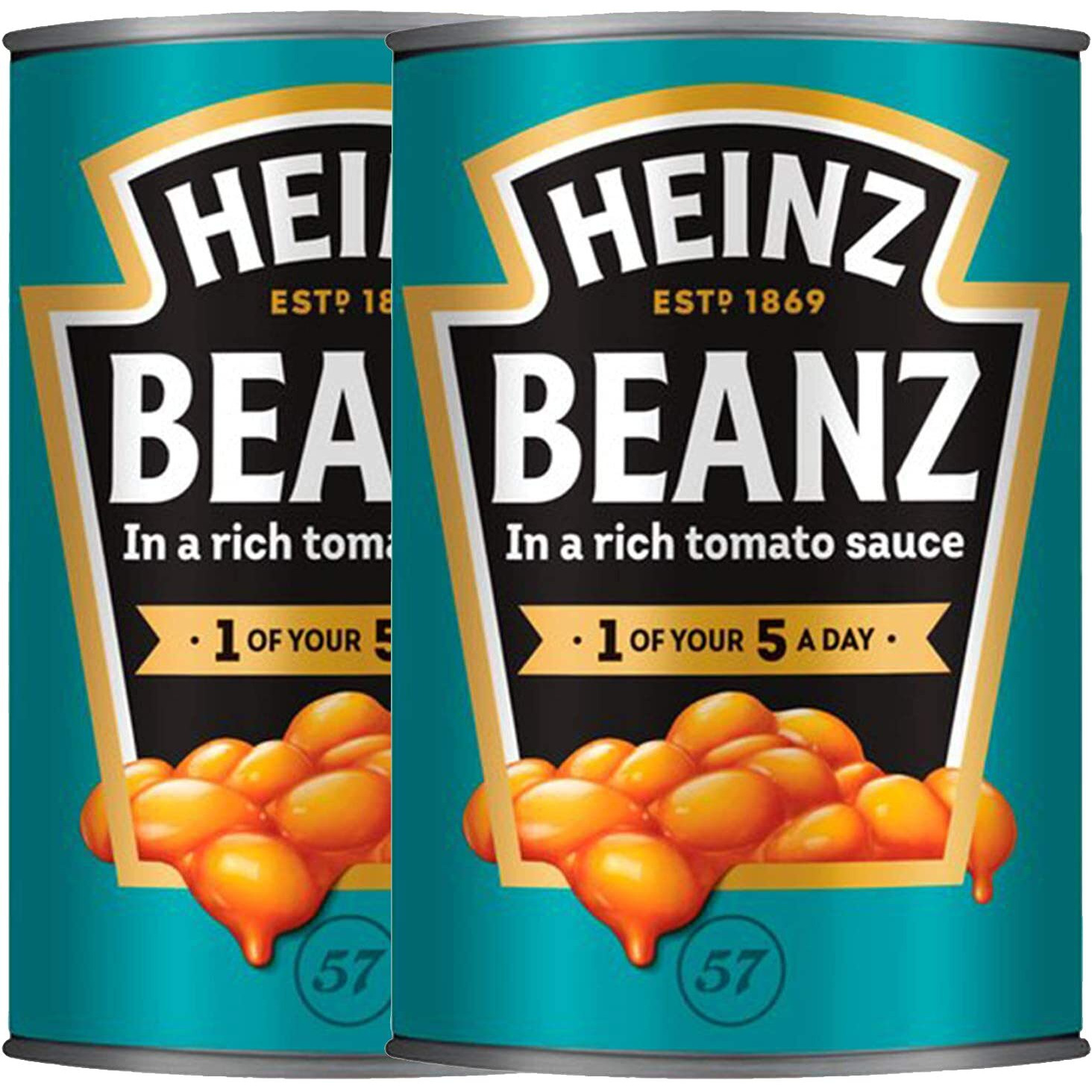 Heinz Beanz Baked Beans in Rich Tomato Sauce (Pack of 2), 415g