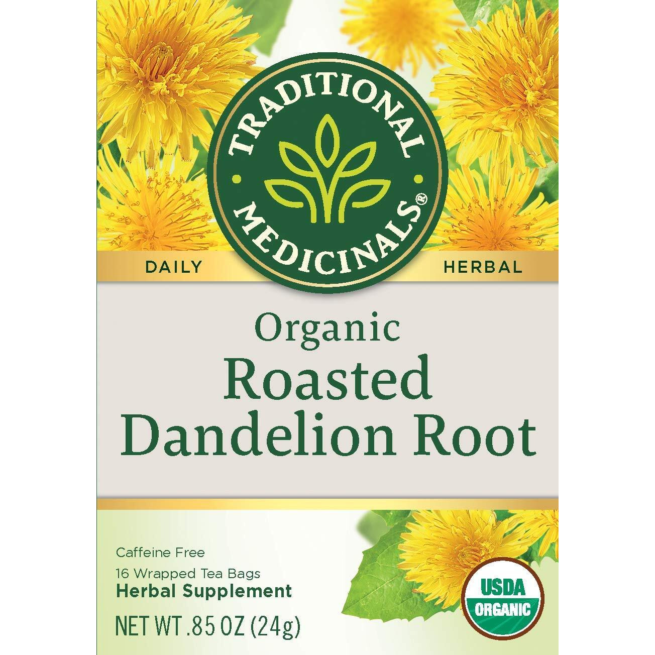 Traditional Medicinals Organic Roasted Dandelion Root Tea - Caffeine Free - 16 Bags - HSG-670398