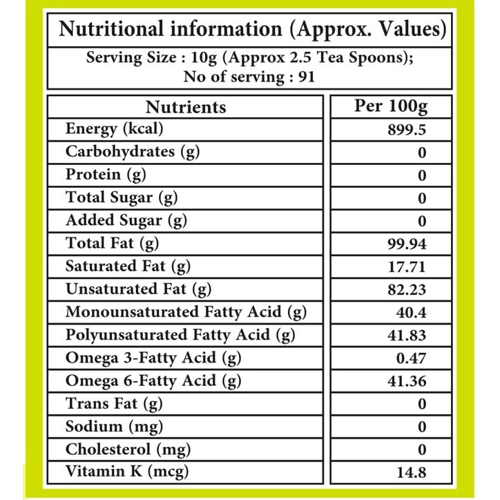 IndicWisdom Wood Pressed White Sesame Oil 1 Liter (Cold Pressed White Sesame Oil - Extracted on Wooden Churner)