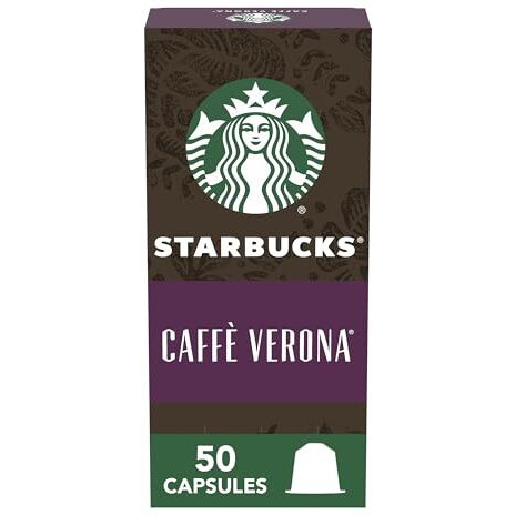 STARBUCKS By Nespresso, Caff Verona (50-Count Single Serve Capsules, Compatible With Nespresso Original Line System), Box