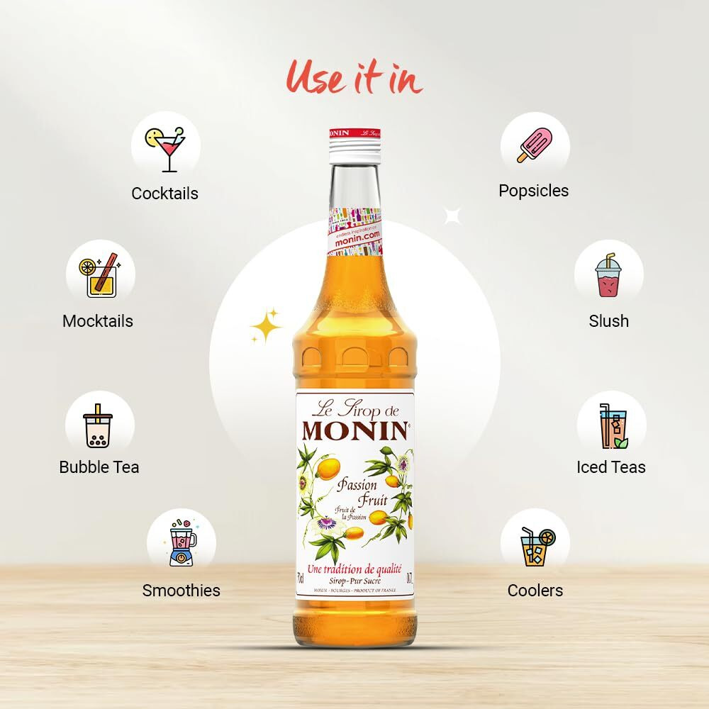 Monin Passion Fruit Syrup, 23.66 fl oz / 700 ml