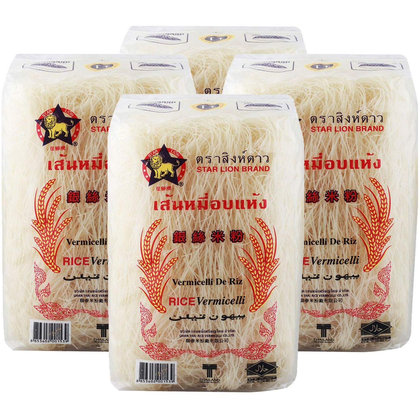 Star Lion Rice Vermicelli-4 Pack, 4 X 200 Grams, Vegetarian, 800 Grams