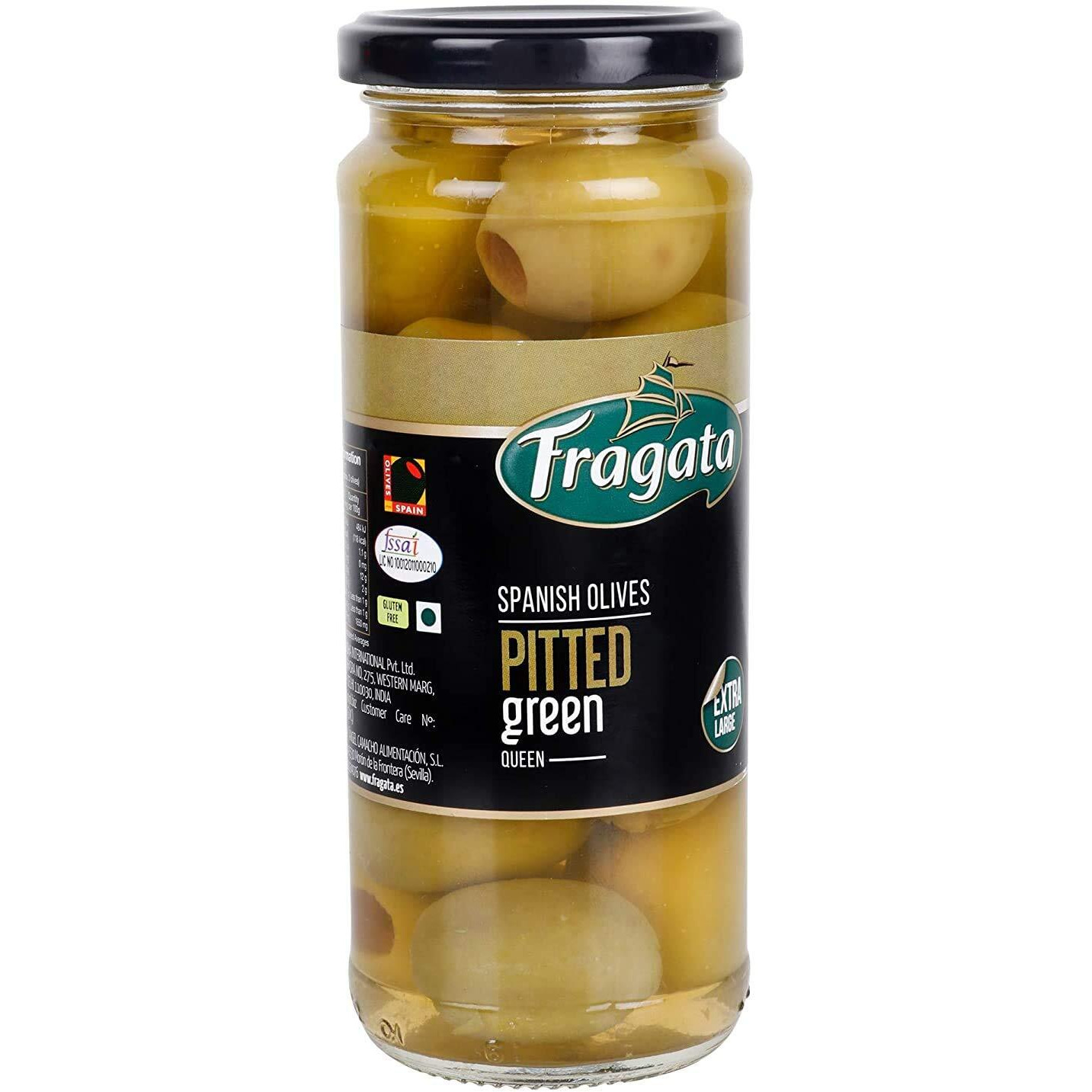 Fragata Pitted Green Olives Queen 340g (Pack of 2)