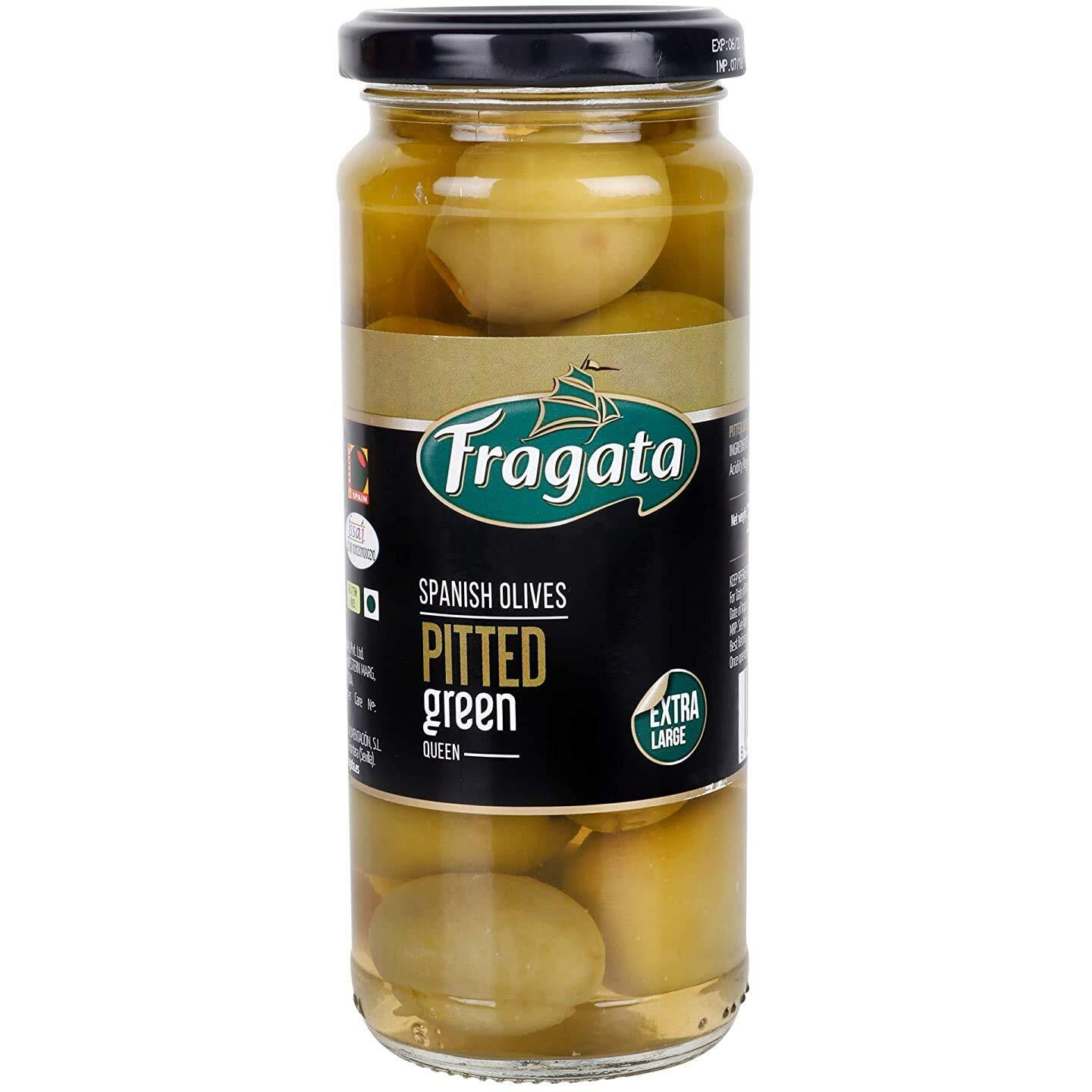 Fragata Pitted Green Olives Queen 340g (Pack of 2)