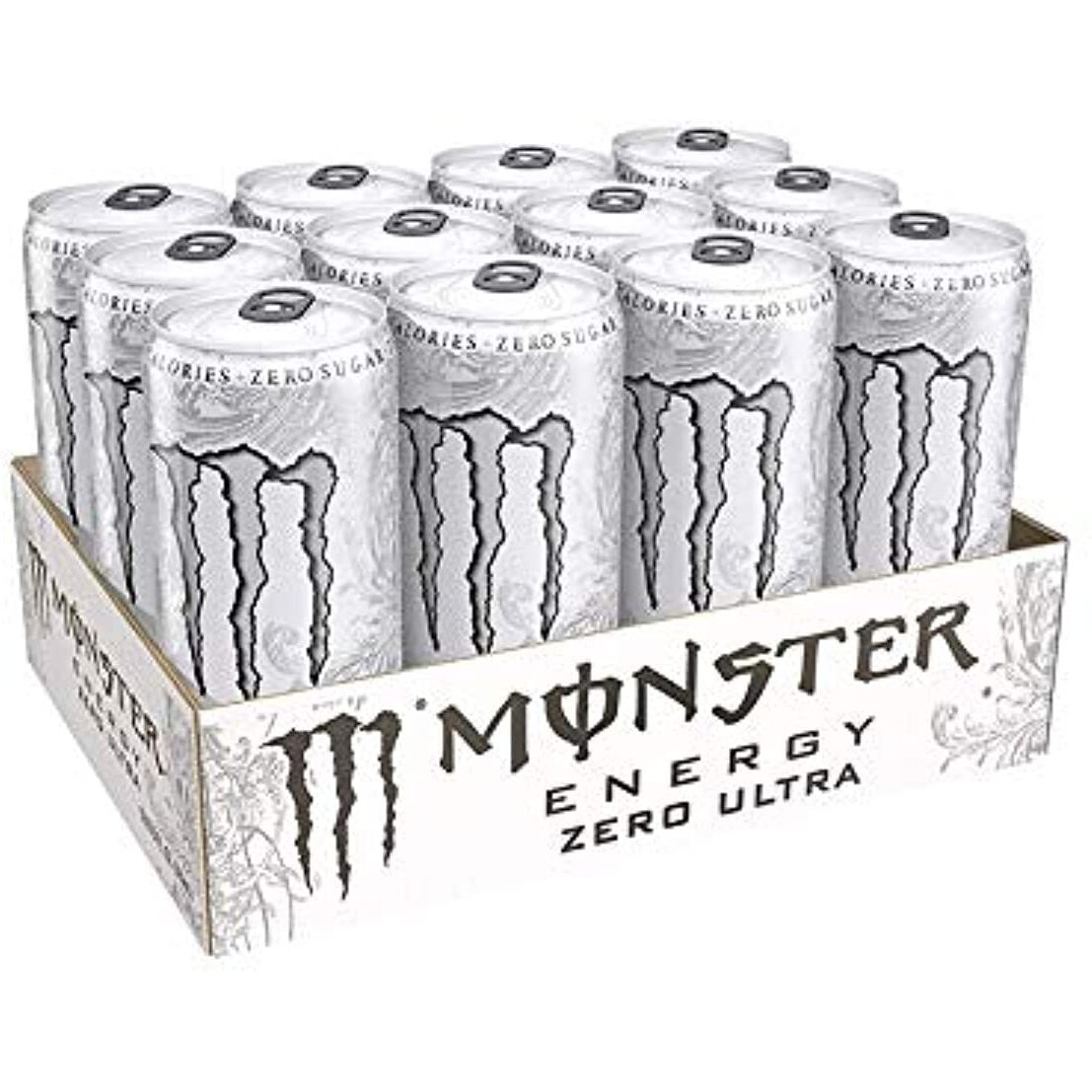 Monster Energy Chefsneed Ultra Zero Drink, (Pack Of 12 Cans X 500Ml Each), Vegetarian - Ultra Zero