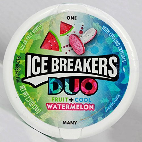Ice Breakers Duo Fruit + Cool Sugar Free Mint, Watermelon, 2 X 42 Gram