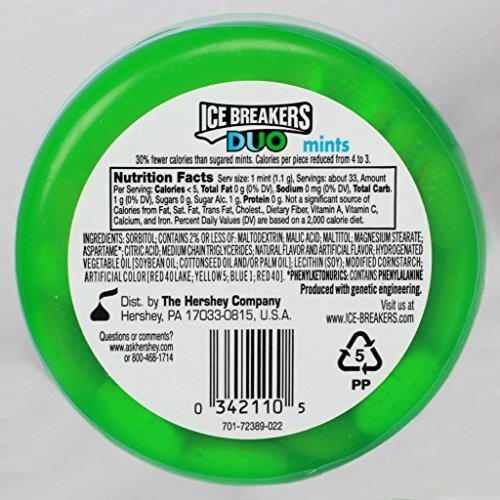 Ice Breakers Duo Fruit + Cool Sugar Free Mint, Watermelon, 2 X 42 Gram