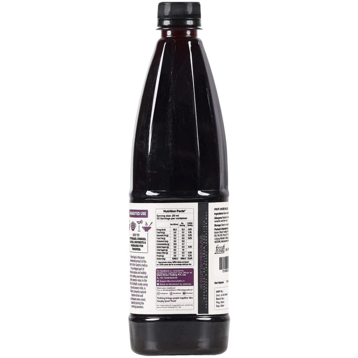 Urban Platter Kokum Juice (Agal), 700ml [All-Natural, Flavourful & Salty]