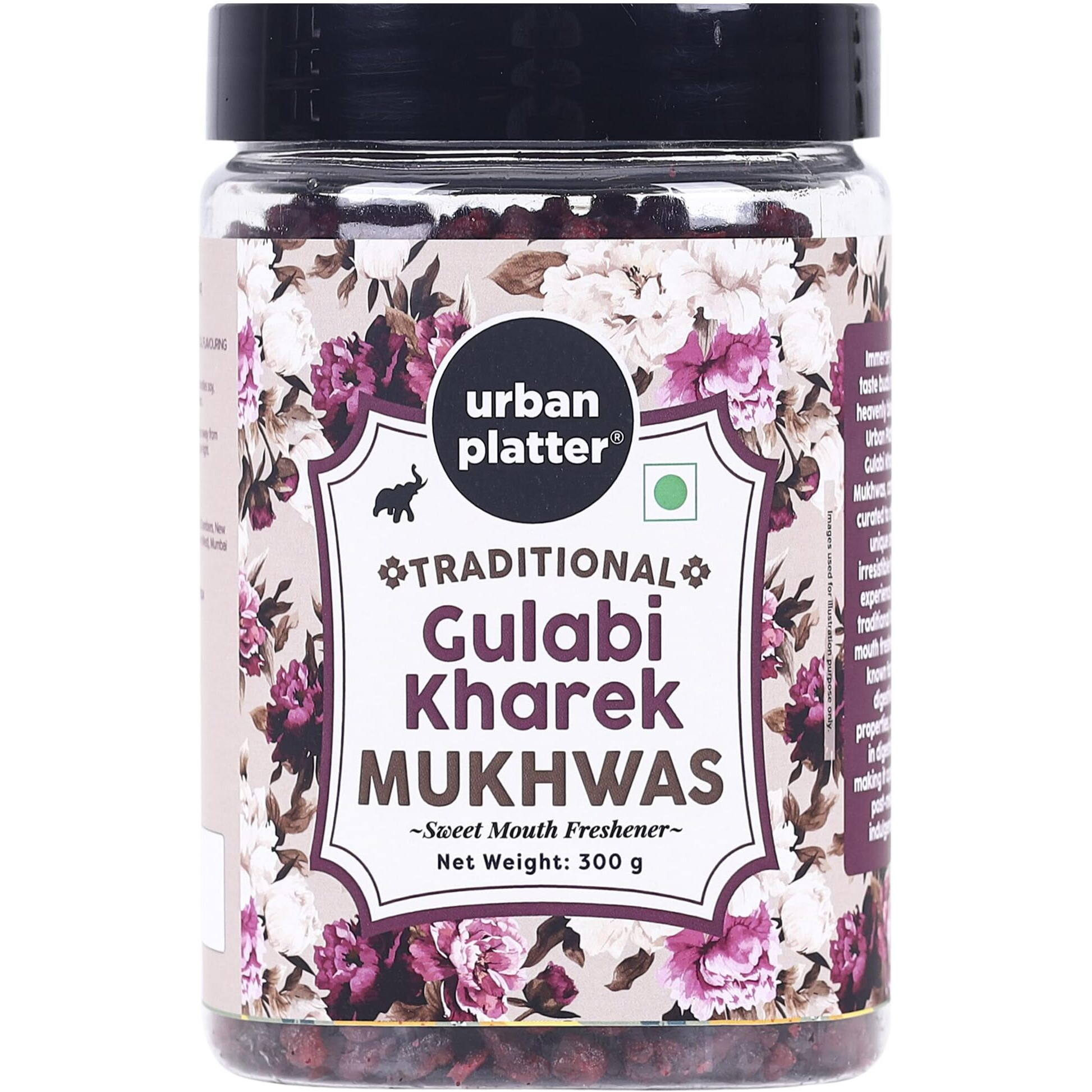 Urban Platter Gulabi Kharek Mukhwas, 300g / 10.58oz [Mouth Freshener, Digestive, After-Meal Snack]