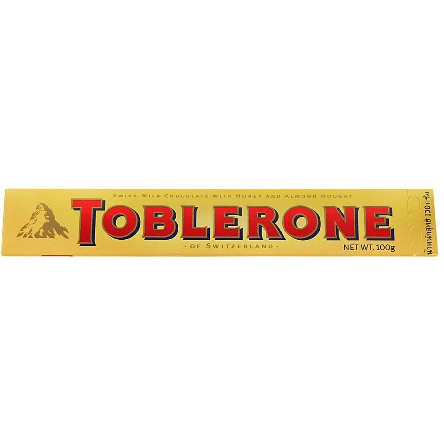 Toblerone of Switzerland Milk Chocolate with Honey and Almond Nougat - 2 Pack Pouch, 2 X 100 g