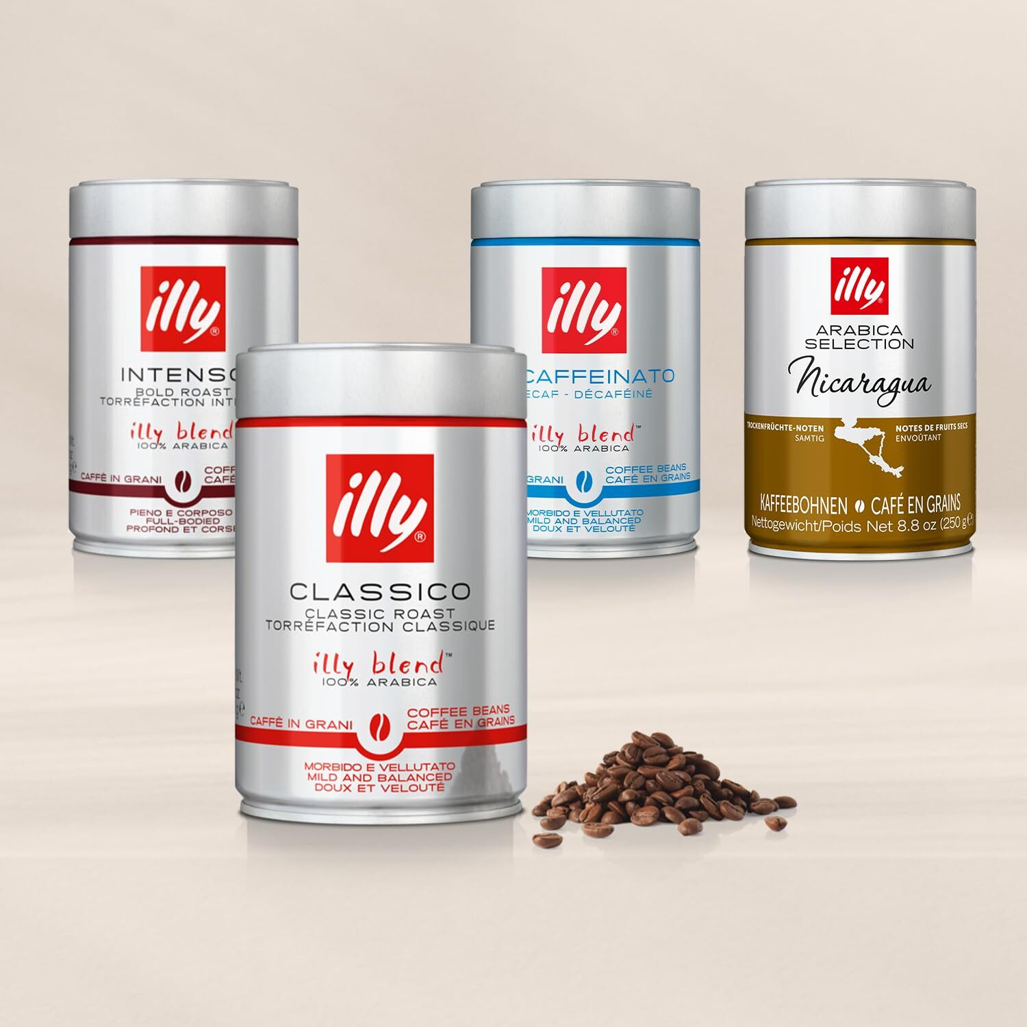 illy Intenso Bold Roast 100% Arabica Whole Coffee Beans, 8.8 oz / 250 g