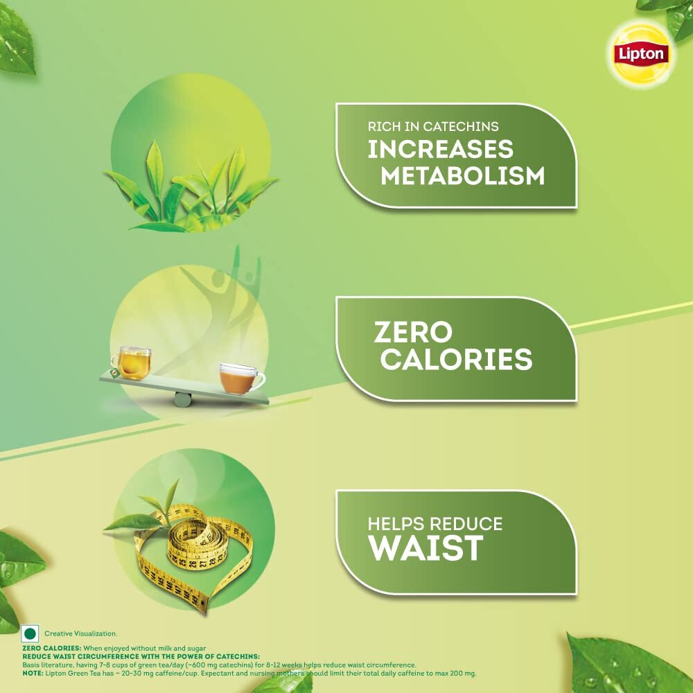 Lipton Honey Lemon Green Tea Bags 50 Tea Beg Flavoured Green Tea, 70 Grams