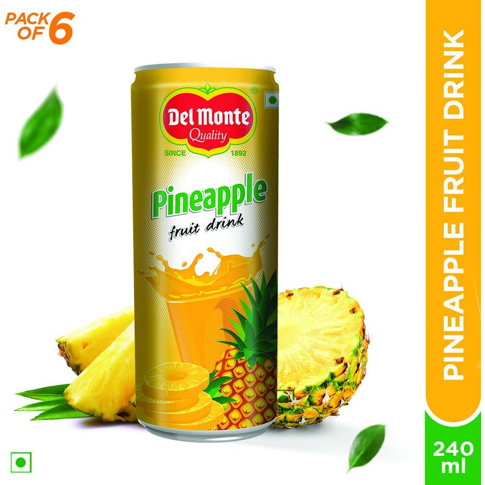 Del Monte Pineapple Fruit Drink Gift Pack, Pack of 6, 240ml