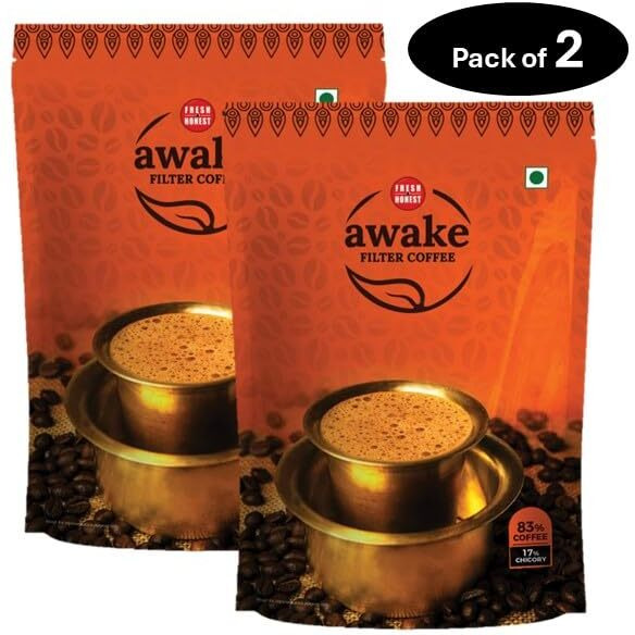 Fresh & Honest Awake Filter Coffee Powder 8317 Blend, 200g - Pack of 2 (400g)