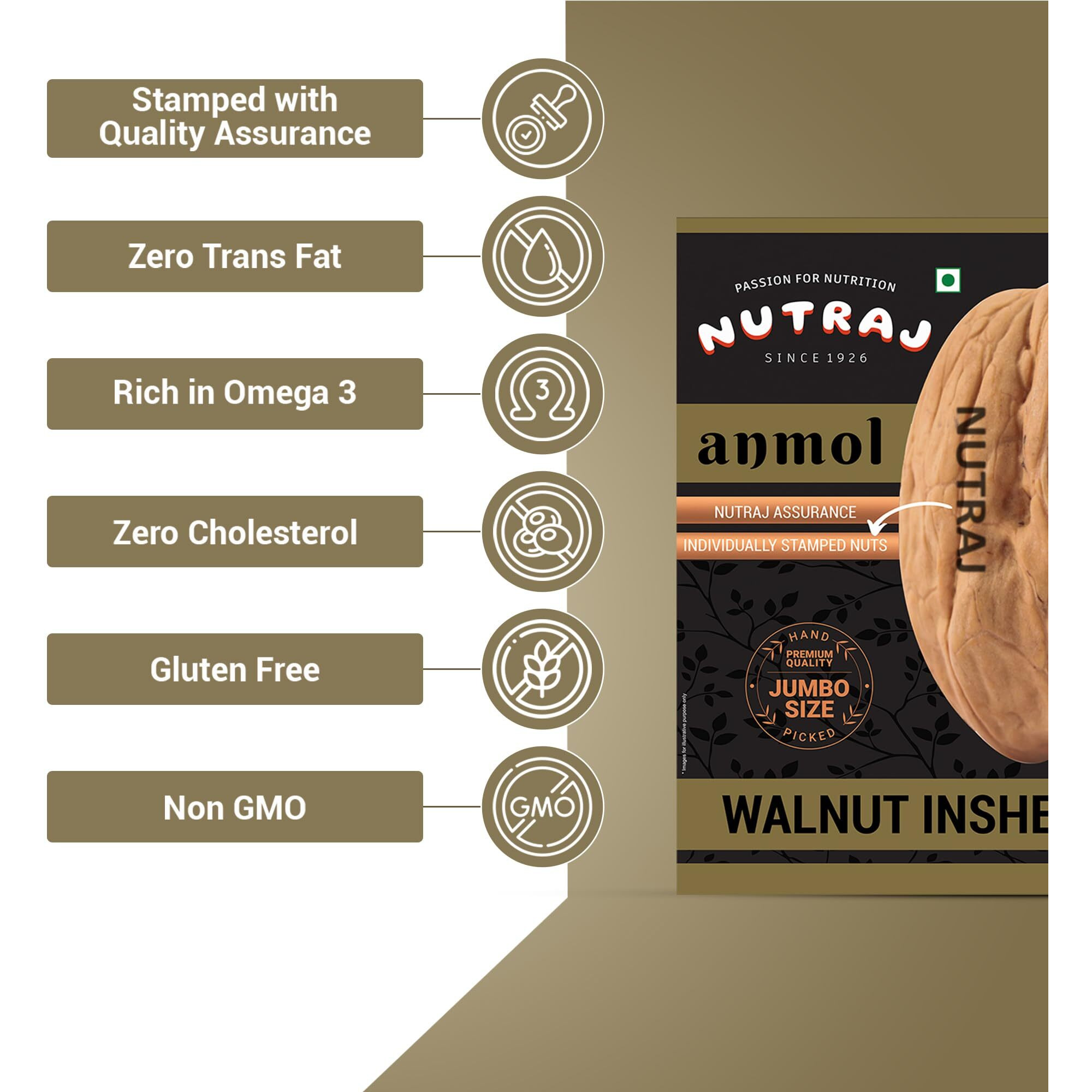 Nutraj Anmol Indian Walnut Inshell (Akhrot) 1Kg Box | Dry Fruits & Nuts | Crunchy Walnuts