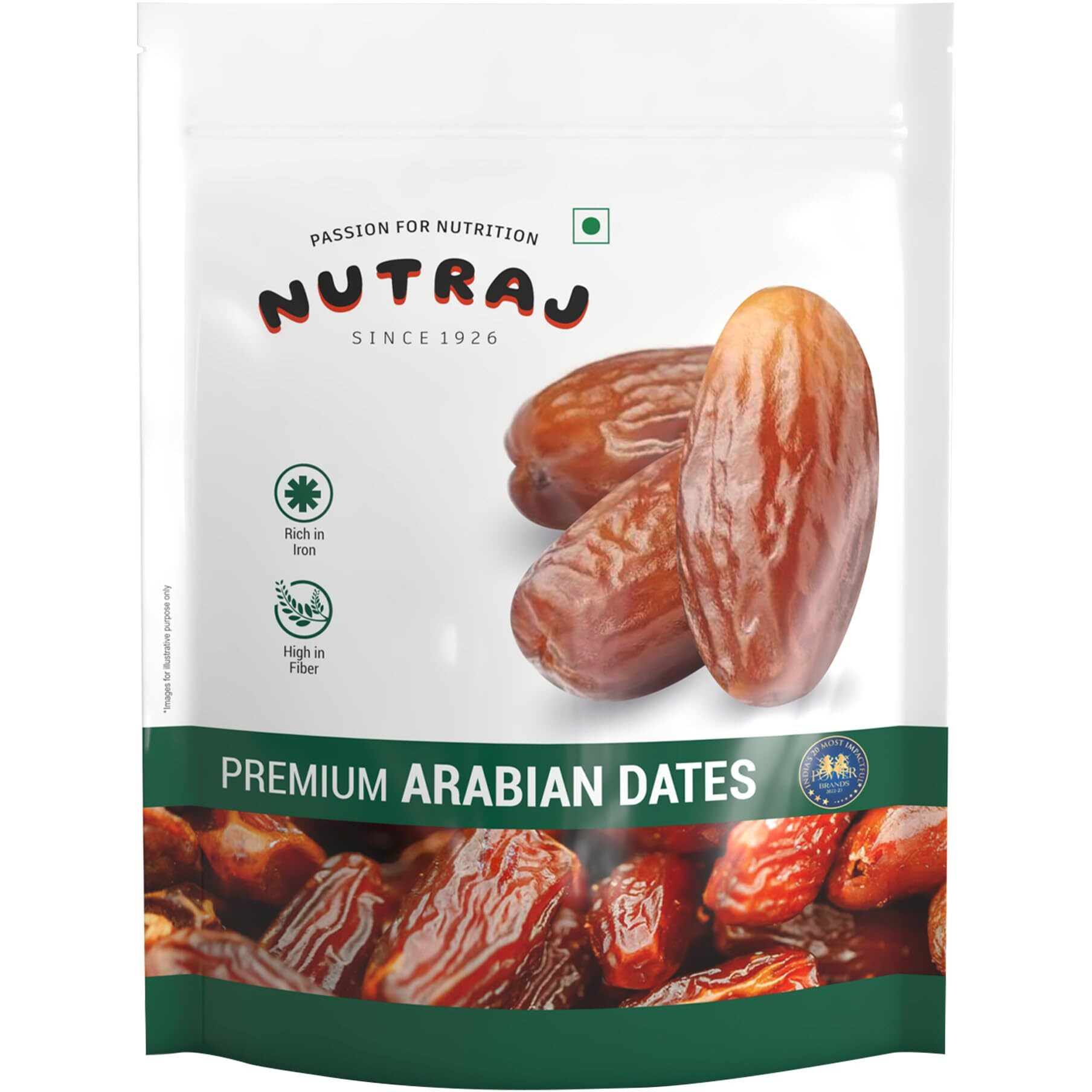 Nutraj UAE Arabian Dates (Khajur) 500g Pouch Dried | Dry fruits grocery | Whole Dates
