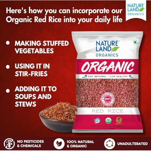 Natureland Organics Red Rice 1 Kg - Organic Rice