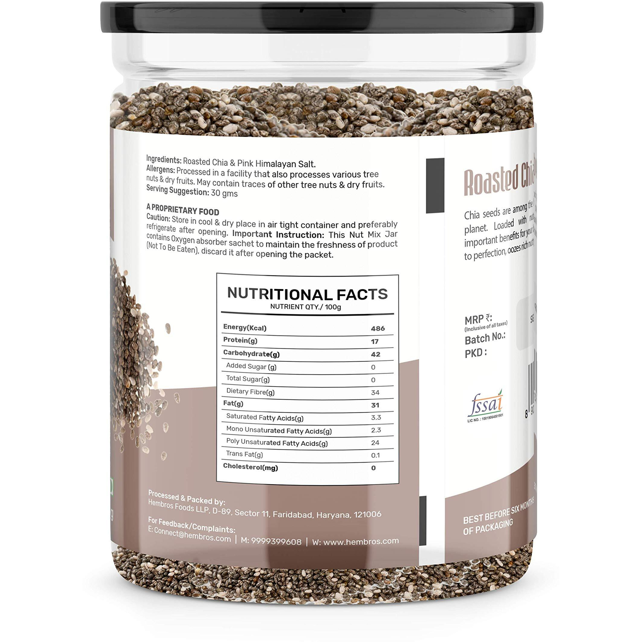 Zucchero Roasted Chia Seed, Lightly Salted, 400g - Tiny Powerhouse | Omega-3 | Weight-loss Dry Roasting | Oil-Free| Slow baked Seeds