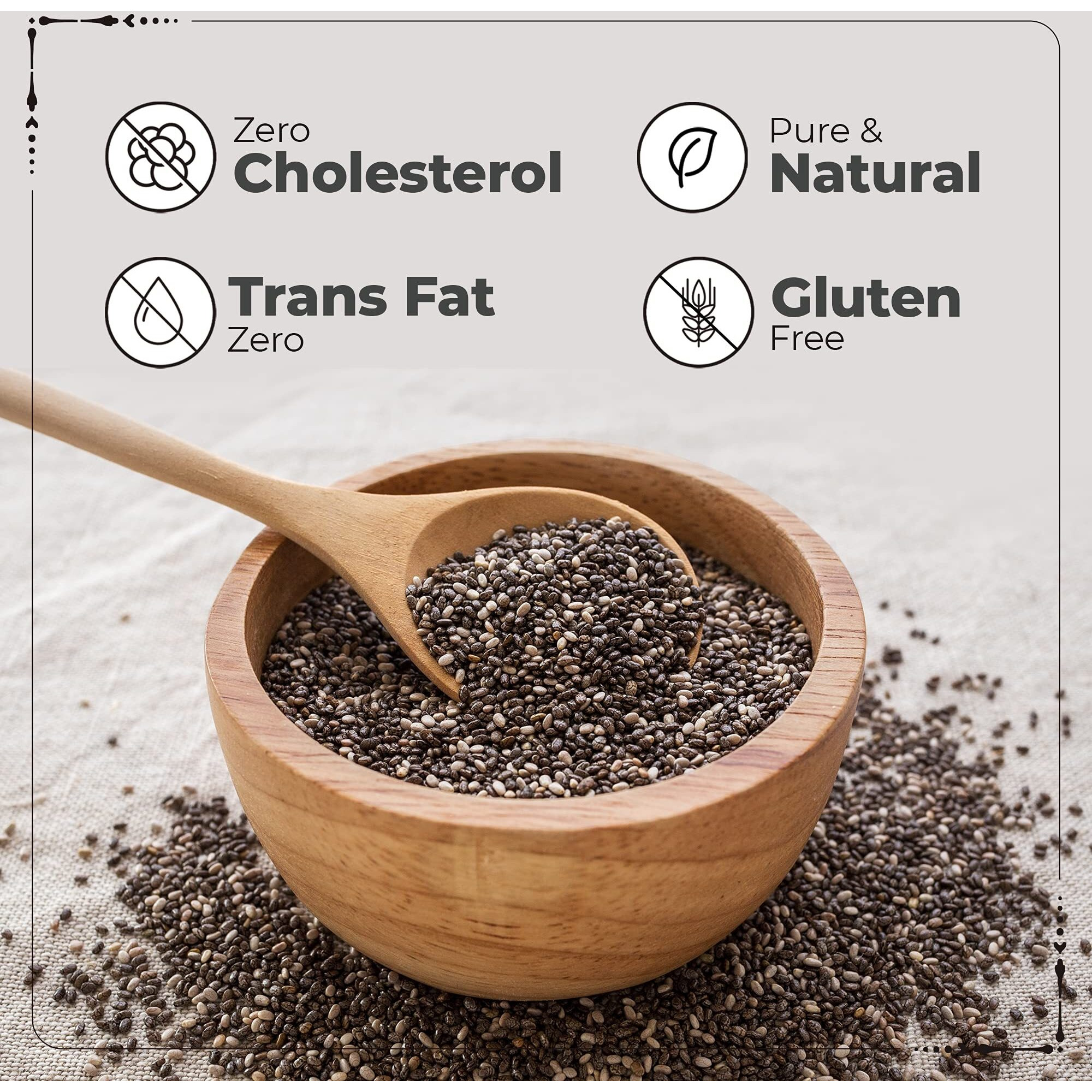 Happilo Premium Raw Authentic Chia Seeds 250g (Pack of 2)