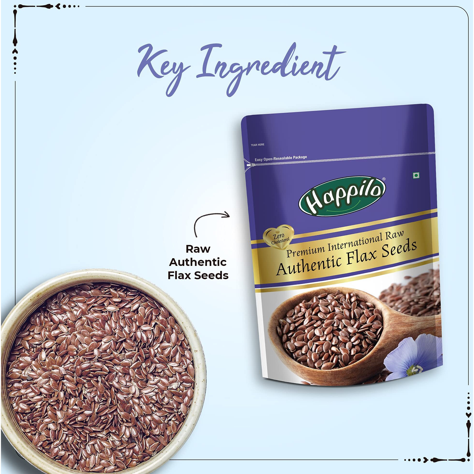 Happilo Premium Raw Authentic Flax seeds 250g (Pack of 2)
