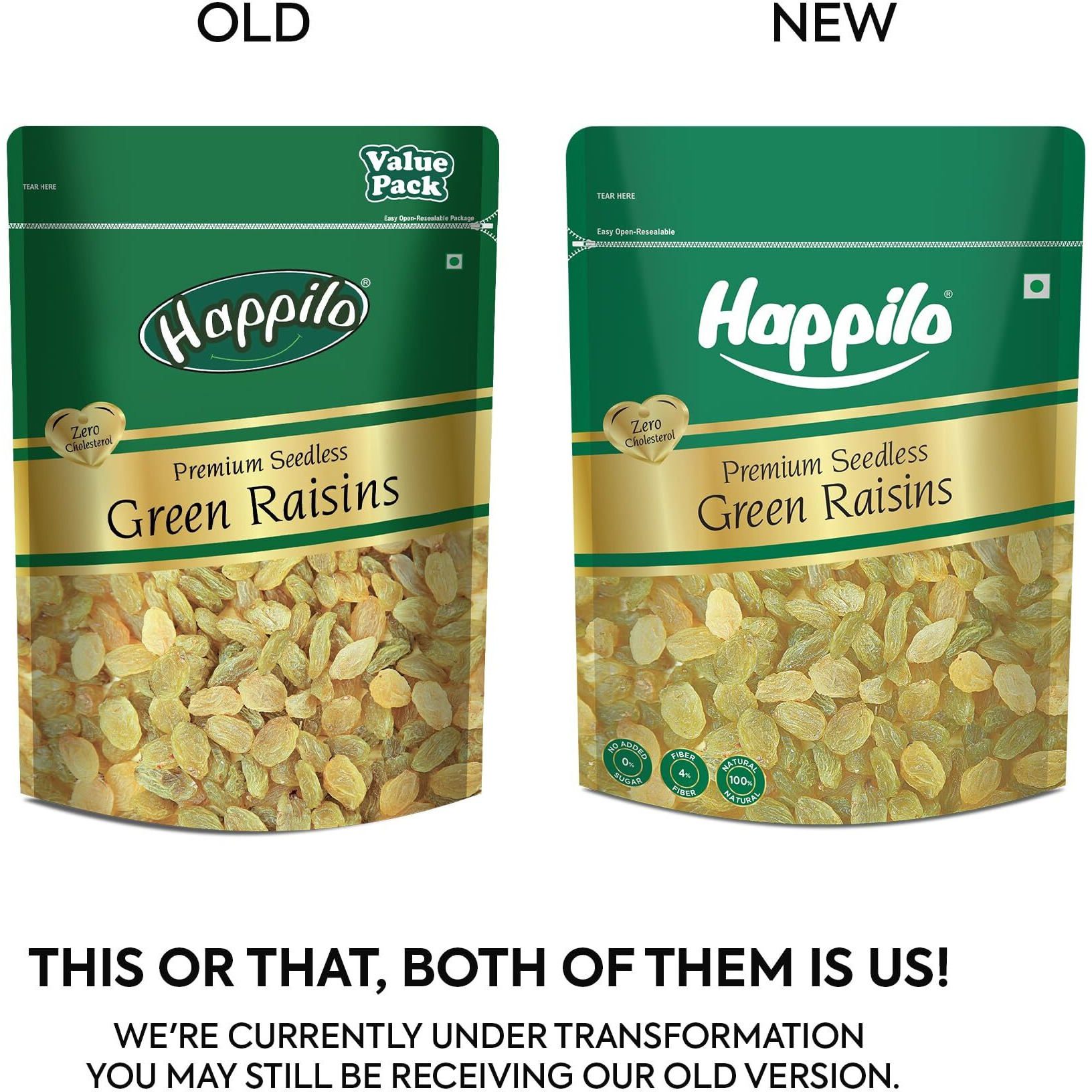 Happilo Premium Seedless Green Raisins 500g Value Pack| Kishmish | Nutritious| Rich in Iron