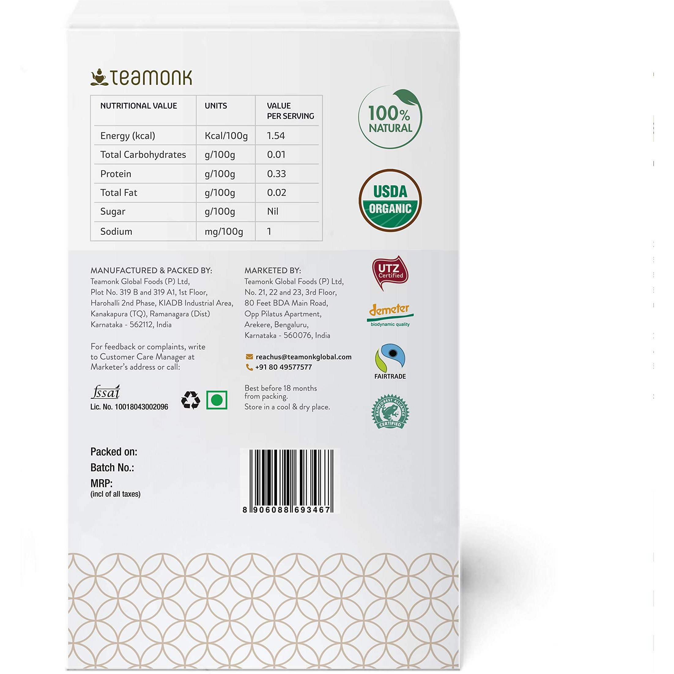 Teamonk Darjeeling Kimaya White Tea, 100g (50 Cups) | 100% Natural Loose Leaf Tea from Himalayas