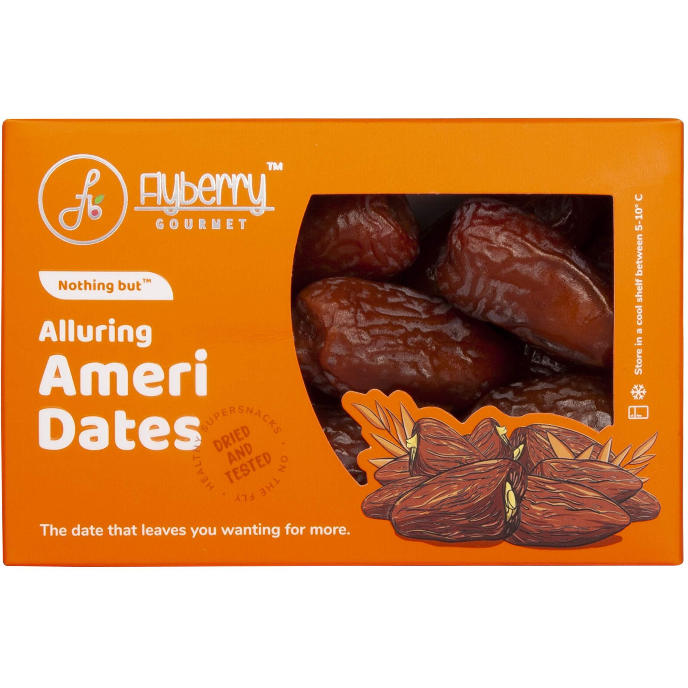 Flyberry Gourmet Ameri Dates (Khajoor/Khajur) 200g | 100% Natural | Rich in Calcium, Iron and Potassium | Instant Energy