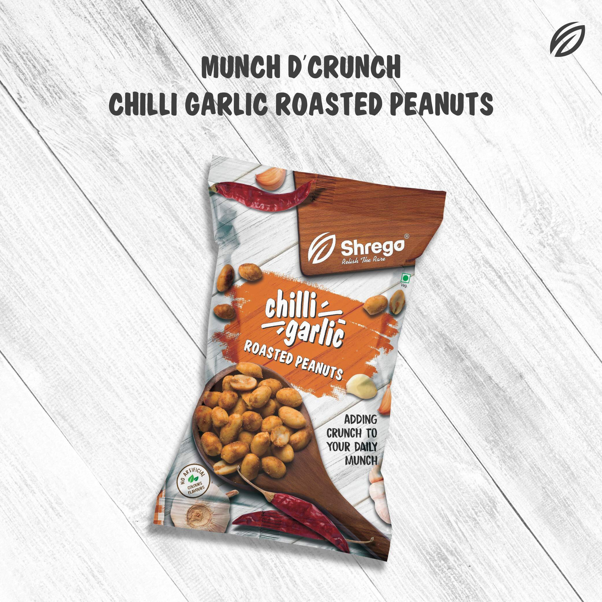 SHREGO Chilli Garlic Roasted Peanuts 700G (5X140G) (Pack of 5)