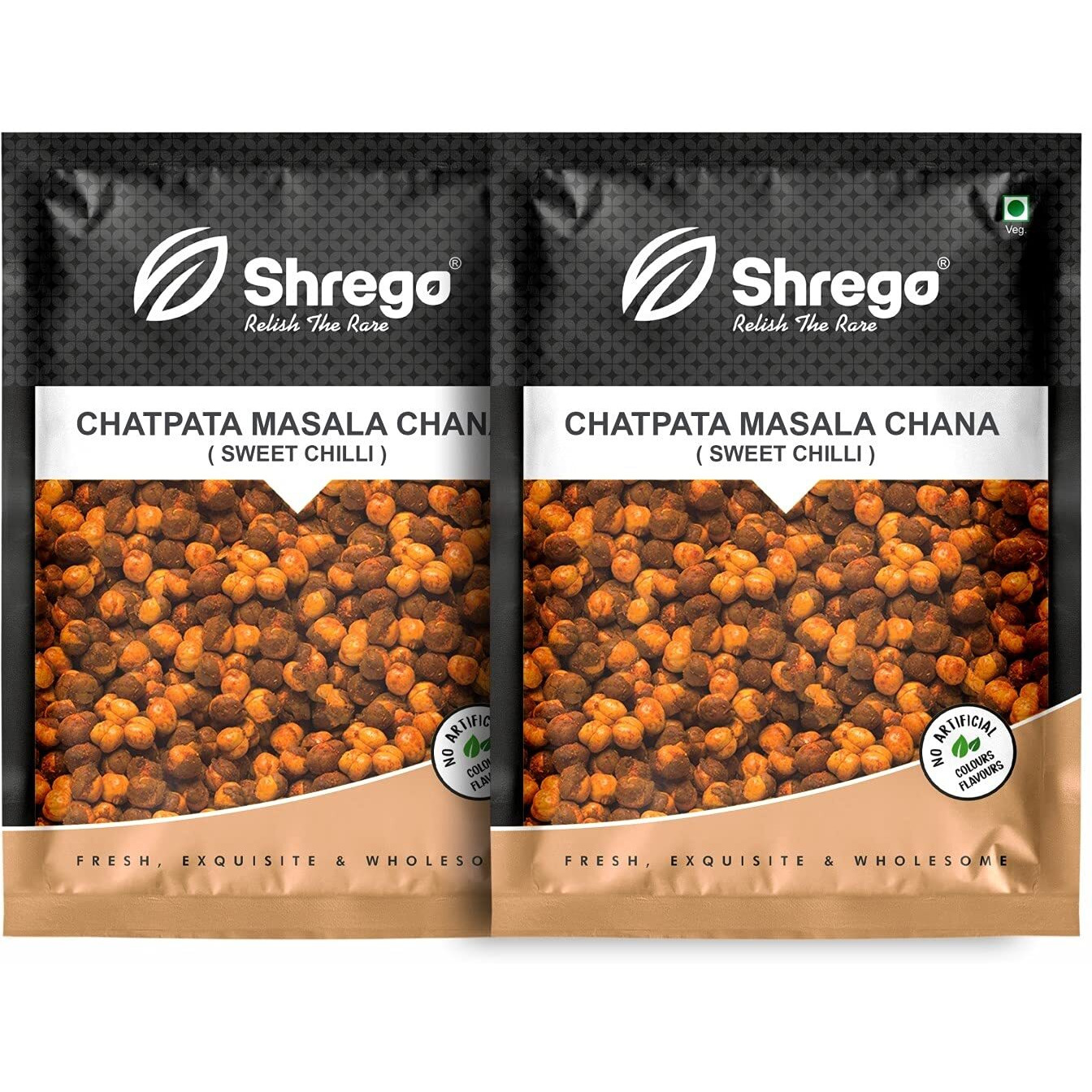 SHREGO Chatpata Masala Roasted Bhuna Chana, Sweet Chilli, Snacks & Namkeen (300 Gm)