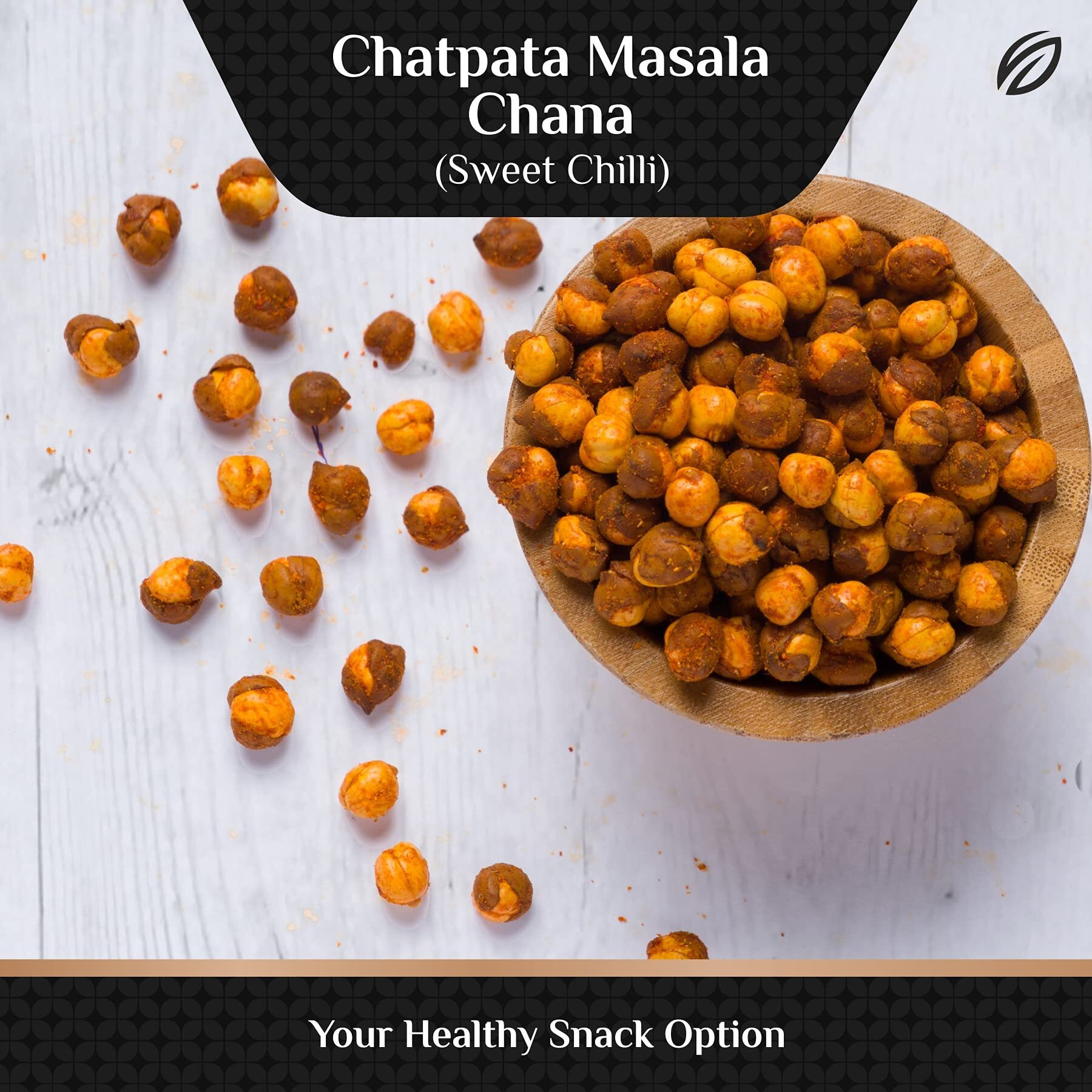 SHREGO Chatpata Masala Roasted Bhuna Chana, Sweet Chilli, Snacks & Namkeen (300 Gm)