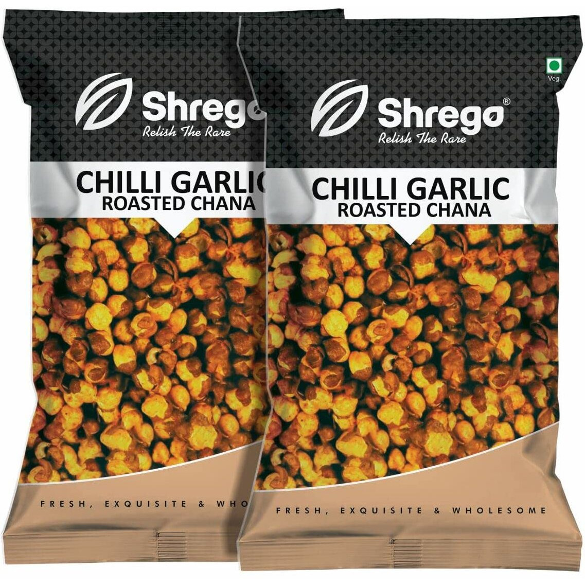 Shrego Chili Garlic Roasted Chana, Snack and Namkeen, Vacuum Packed (300 GM)
