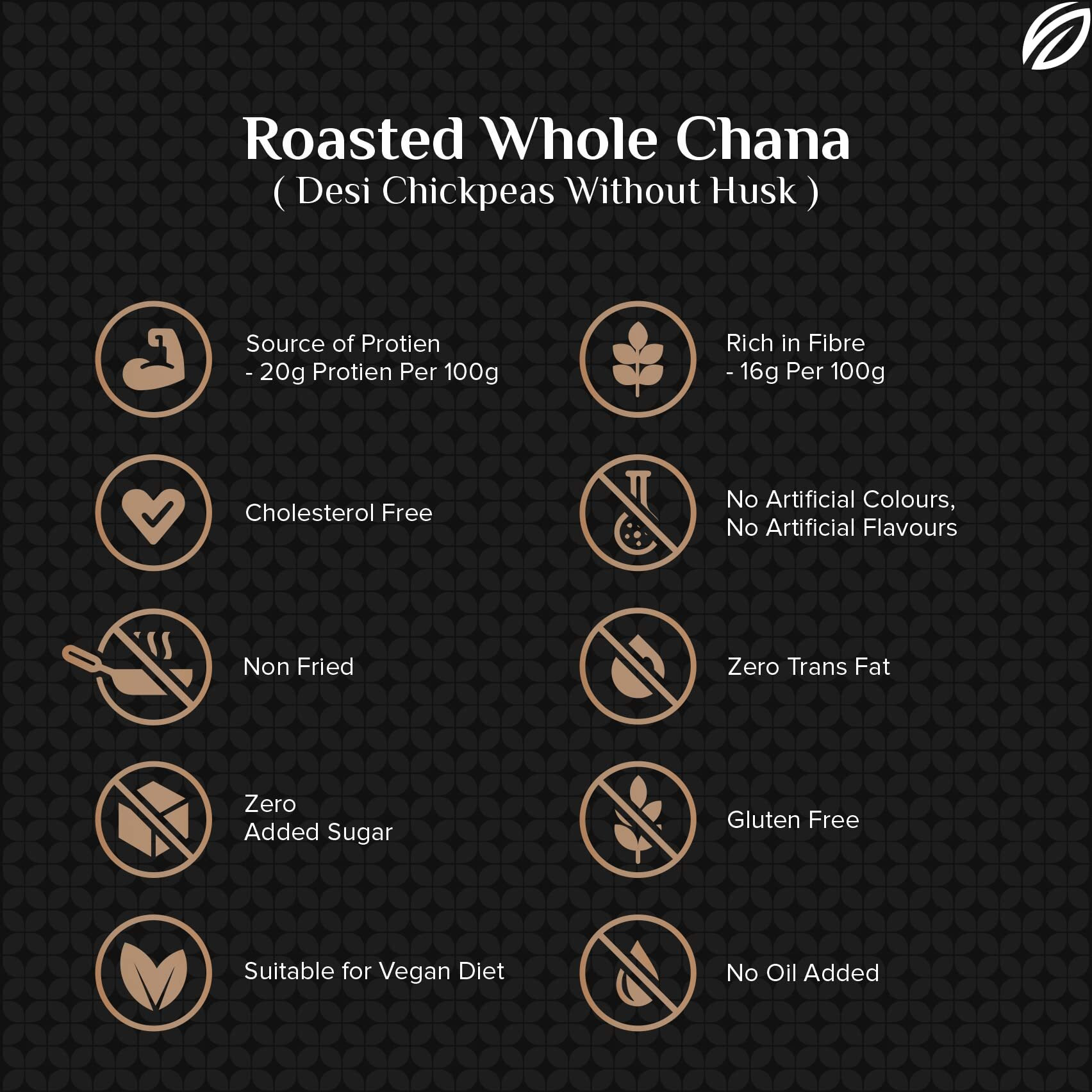Shrego Roasted Whole Chana (Desi Chickpeas Without Husk) (700 gm)