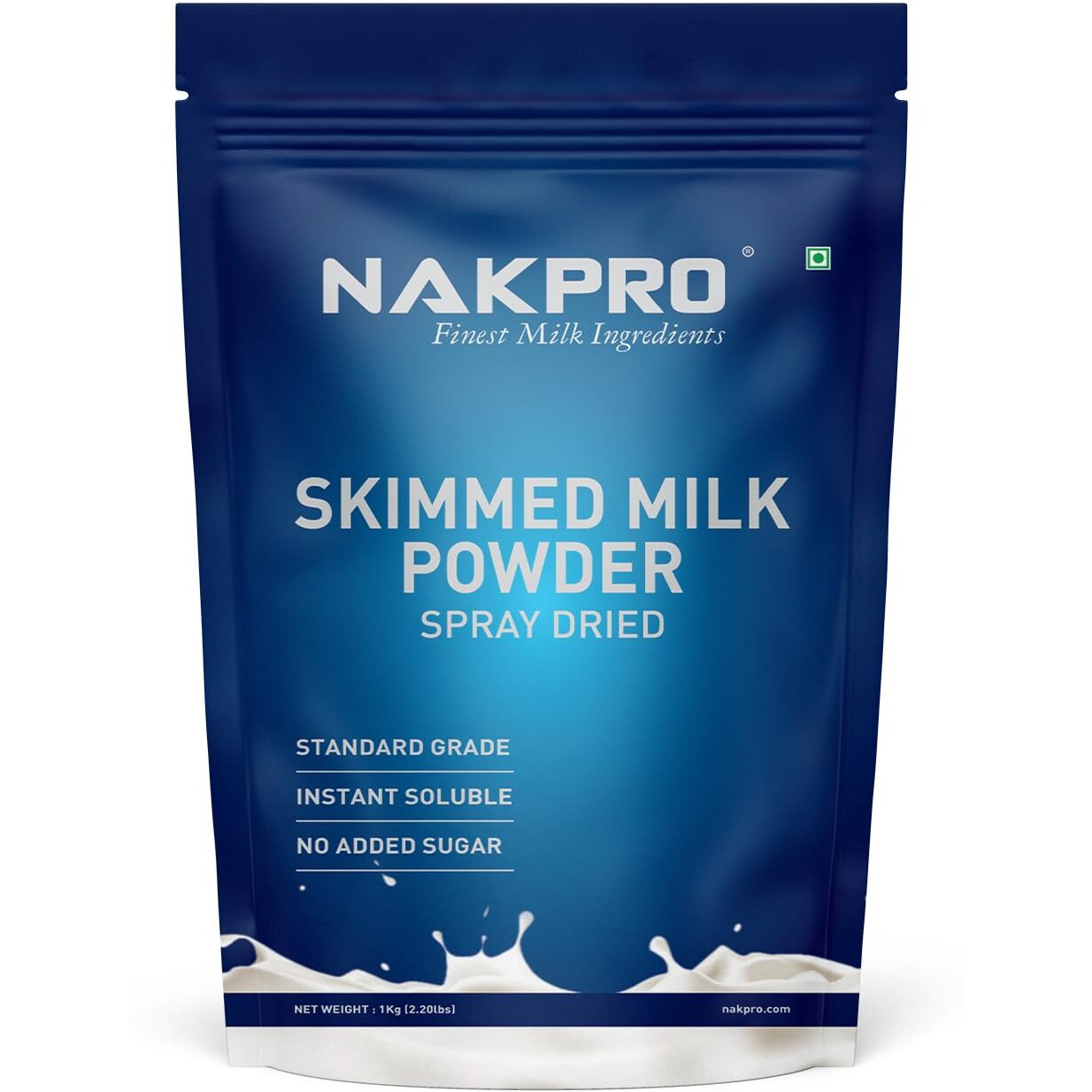 NAKPRO Skimmed Milk Powder, 1kg | Derived from Cow Milk, 100% Pure & Natural | Sugar Free & No Added Preservatives | Perfect for Tea & Coffee for Everyday Use | NABL Lab tested for Purity