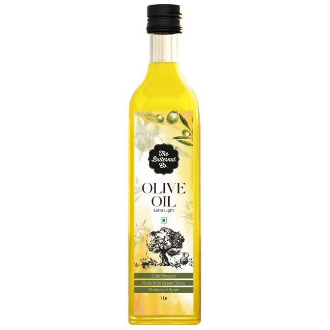 The Butternut Co. Olive Oil for cooking | Extra Light Olive oil | Cold Pressed Olive Oil | Imported from Spain | For Indian Cooking, frying and saueting like Pomace Olive Oil | 1 litre pack