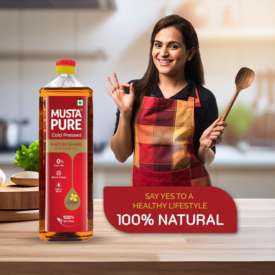 Musta Pure Cold Pressed Kachi Ghani Mustard Oil Pet Bottle 1L