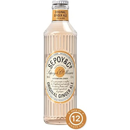 SEPOY & CO. Ginger Ale (Pack Of 12 X 200Ml) | Premium Highball Mixer | Low Calorie | Aerated Drink | 100% Natural Ingredients