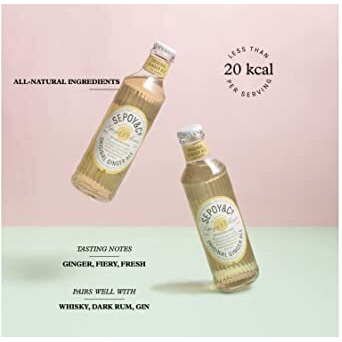 SEPOY & CO. Ginger Ale (Pack Of 12 X 200Ml) | Premium Highball Mixer | Low Calorie | Aerated Drink | 100% Natural Ingredients