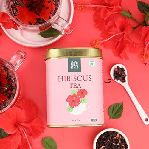 The Pahadi Story Hibiscus Flower Tea 50gm - Perfect Iced Tea for Summer - Naturally Dried Hibiscus Flowers Rich in Antioxidants