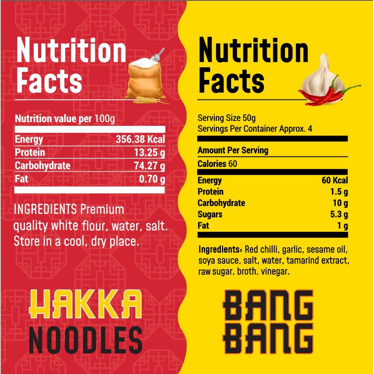 MasterChow Chilli Garlic Noodle Pack - Hakka Noodles (300G) + Chilli & Garlic Bang Bang (220G) Cooking Sauce | No Artificial Color | Street Style Chowmein | Serves 4-5 Meals, No Artificial Colours