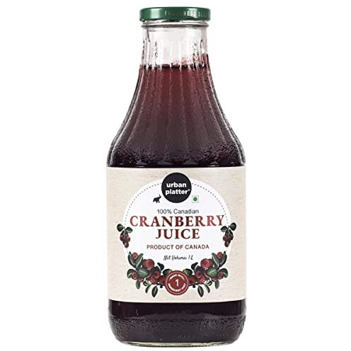 Urban Platter Canadian Cranberry Juice, 1 Litre (Unsweetened, No Added Sugar, 100% Natural Cranberry Juice, Good for UTI Health, Perfect for Cocktails and Mocktails)