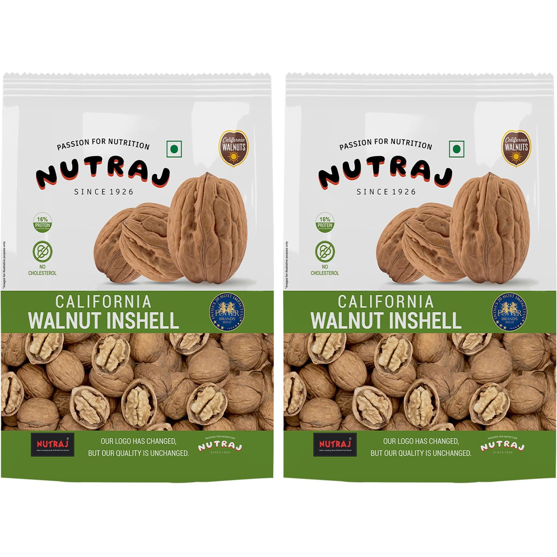 Nutraj California Walnut Inshell (Akhrot) 2kg (1kg x 2) Pouch | Dry Fruits & Nuts | Crunchy Walnuts