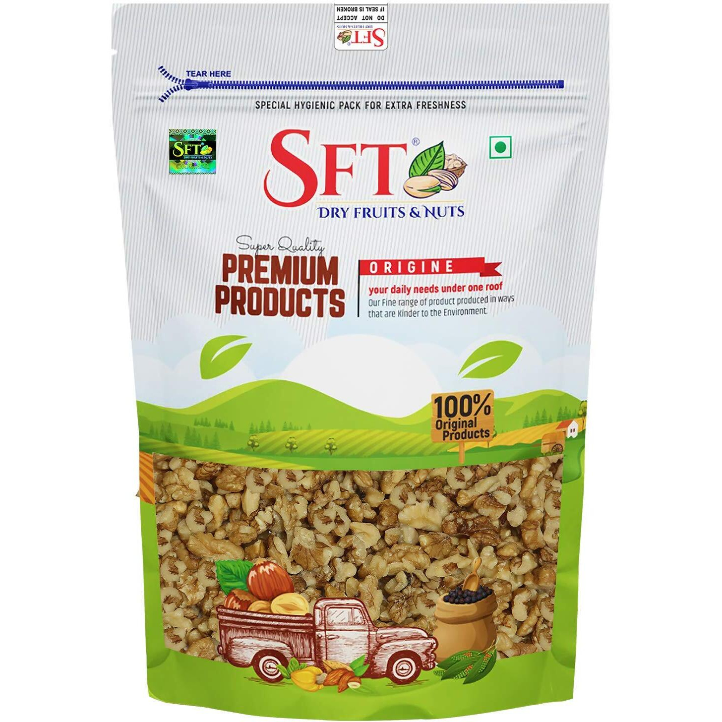 SFT Walnut Kernels Broken (Akhrot Giri) [raw,Grade - 8 Pieces] 1 Kg