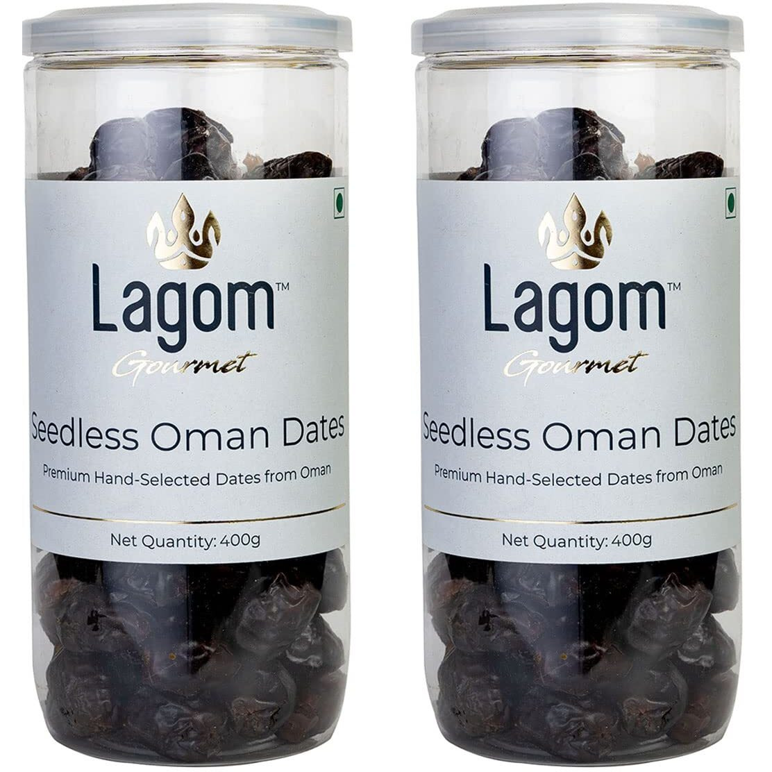 Lagom Gourmet Seedless Omani Dates 800g | All Natural | No Preservatives | No Added Sugar | Gluten Free | Vegan | Plant Based | Non GMO | Dates Dry Fruits | Khajur | Khajoor | Khejur